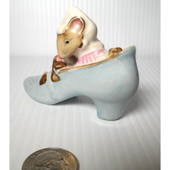 Beatrix Potter Vintage RARE Beswick Figurine "The Old Woman Who Lived In A Shoe" - Picture 2 of 5
